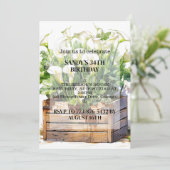 美しいカラユリの花の誕生日パーティー 招待状 (スタンド正面)