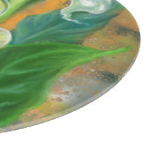 美しいカラユリ花の切り絵画板 カッティングボード (角)