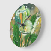 美しいカラユリ花の壁時計 – 絵画s ラージ壁時計 (傾斜)