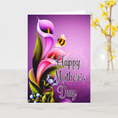 美しいカラユリ花の母の日のカード カード (黄色い花)