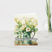 美しいカラーのユリの花の誕生日おめでとう カード (正面)