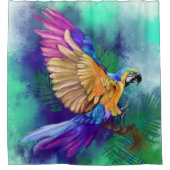 美しいカラーオウムのシャワーカーテン シャワーカーテン (正面)