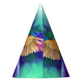 美しいカラーオウム紙パーティー帽子 パーティーハット (裏面)