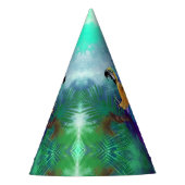 美しいカラーオウム紙パーティー帽子 パーティーハット (正面)