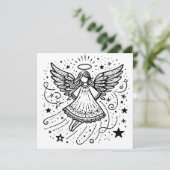 美しいカラーリングアートクリスマス天使 シーズンカード (スタンド正面)