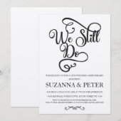 美しいカリグラフィーのアニバーサリー招待状 招待状 (正面/裏面)