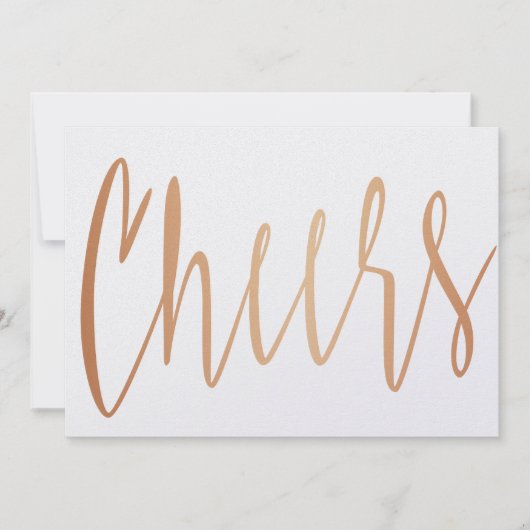 美しいカリグラフィーのゴールドローズ「乾杯」 (正面)