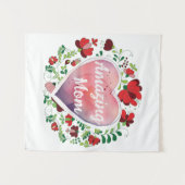 美しいカリグラフィーのスクリプト 驚くべきママ 母の日 ハート タペストリー (正面(横))