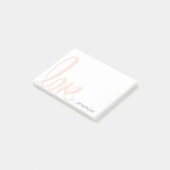 美しいカリグラフィーのピンクの愛の名前付きガーリーギフト ポストイット (アングル)