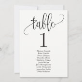 美しいカリグラフィーの席札 招待状 (正面)