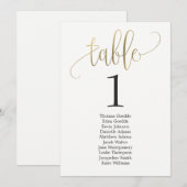 美しいカリグラフィーの席次表カード 招待状 (正面/裏面)