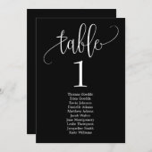 美しいカリグラフィーの席次表カード 招待状 (正面/裏面)