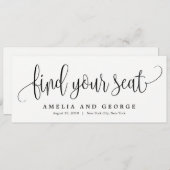 美しいカリグラフィーの席次表タイトルカード 招待状 (正面/裏面)