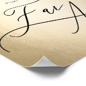 美しいカリグラフィーの空は遠い 結婚式看板 ポスター (角)