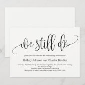 美しいカリグラフィーの結婚記念日招待状 招待状 (正面/裏面)