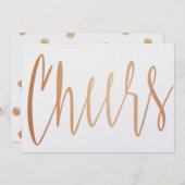 美しいカリグラフィーの金薔薇「乾杯」 (正面/裏面)