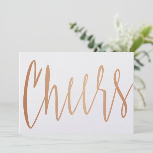 美しいカリグラフィーの金薔薇「乾杯」 (スタンド正面)