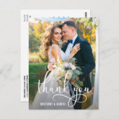 美しいカリグラフィー手書きウェディング感謝 ポストカード (正面/裏面)