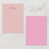 美しいカリグラフィー エレガント ローズゴールド シンプル お名前 ノートカード (正面/裏面)