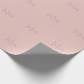 美しいカリグラフィー エレガント ローズゴールド シンプル 名前 ラッピングペーパー (角)