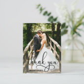 美しいカリグラフィー スクリプト 結婚式のお礼 ポストカード (スタンド正面)