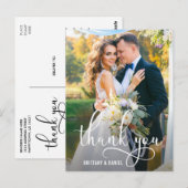 美しいカリグラフィー スクリプト 結婚式 お礼 ポストカード (正面/裏面)