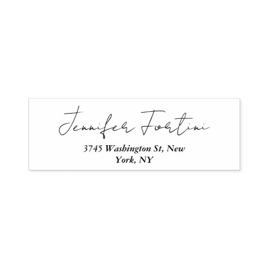 美しいカリグラフィー ブラック&ホワイト シンプル モダン ラボ セルフインキングスタンプ (デザイン)