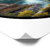 美しいカリコ猫の円形の3D画像 ポスター (角)