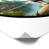 美しいカリコ猫の円形の3D画像 ポスター (角)