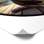 美しいカリコ猫の円形の3D画像 ポスター (角)