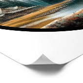 美しいカリコ猫の円形の3D画像 ポスター (角)