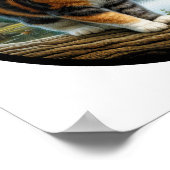 美しいカリコ猫の円形の3D画像 ポスター (角)