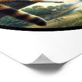 美しいカリコ猫の円形の3D画像 ポスター (角)