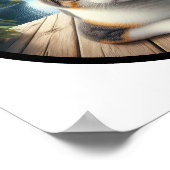 美しいカリコ猫の円形の3D画像 ポスター (角)