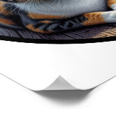 美しいカリコ猫の円形の3D画像 ポスター (角)