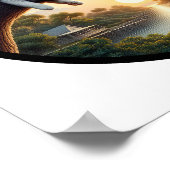 美しいカリコ猫の円形の3D画像 ポスター (角)