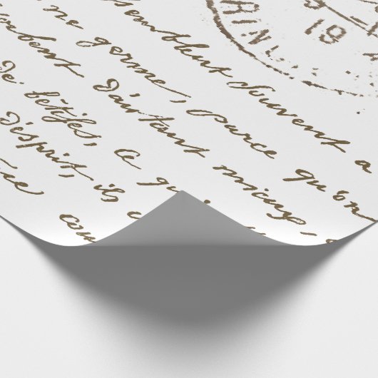 美しいカルトのポストレフランスのースクリプト ラッピングペーパー (角)