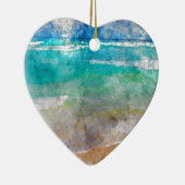 美しいカンクンビーチ – 水彩 セラミックオーナメント (右)