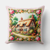美しいカントリーわらぶきコテージクッション。 クッション (正面)