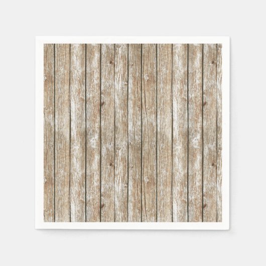 美しいカントリーシャビーシック素朴ウッド スタンダードカクテルナプキン (正面)