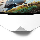 美しいカンヴァスバックアヒルの円形3D画像 ポスター (角)