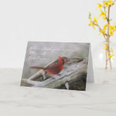 美しいカーディナルと名言 カード (黄色い花)