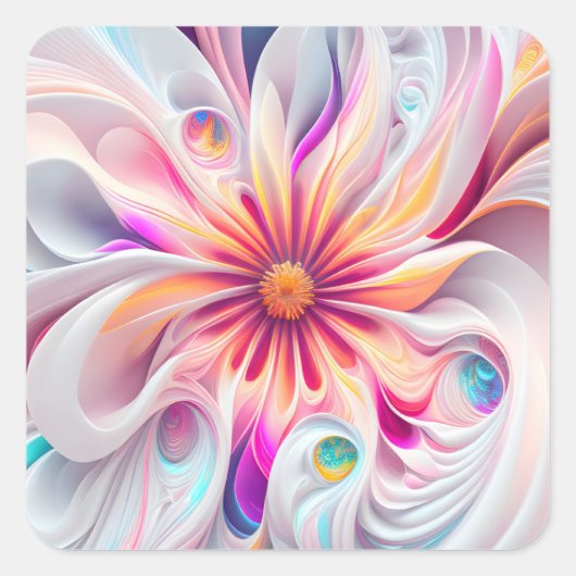 美しいカーニバルカラークラシックズスクエアステッカー スクエアシール (正面)