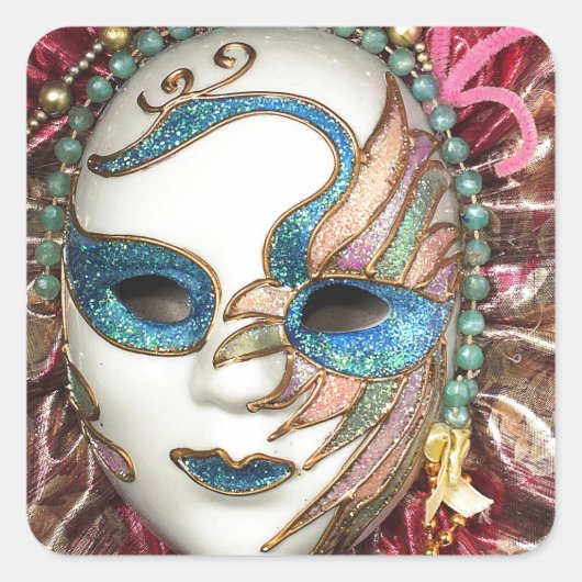 美しいカーニバルマスク スクエアシール (正面)