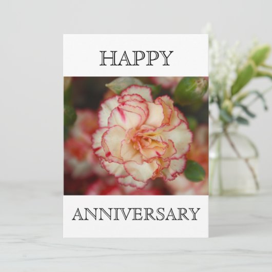 美しいカーネーションの幸せな記念日 カード (スタンド正面)