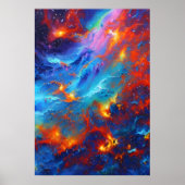 美しいガス雲の宇宙 | AIアートポスター ポスター (正面)
