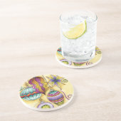 美しいガラスのカラフルなクリスマスオーナメント コースター (側面)