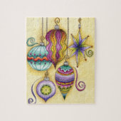 美しいガラスのカラフルなクリスマスオーナメント ジグソーパズル (縦)