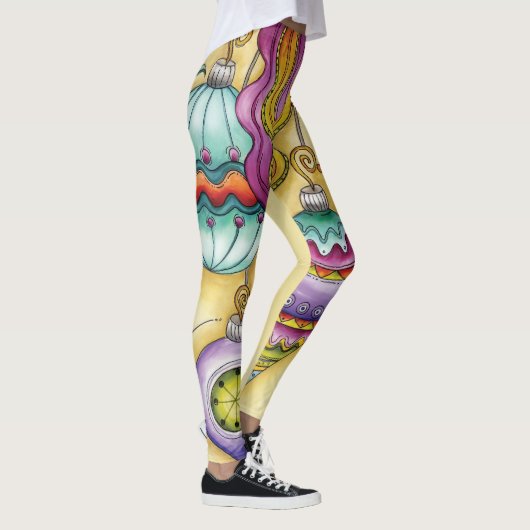 美しいガラスのカラフルなクリスマスオーナメント レギンス (右)