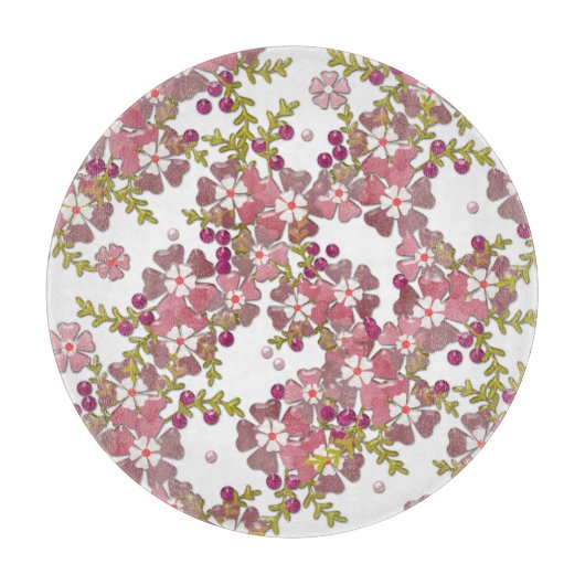 美しいガラスの花 カッティングボード (正面)